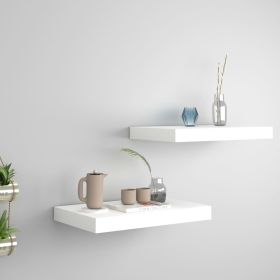 vidaXL Floating Wall Shelves 2 pcs White 15.7"x9.1"x1.5" MDF