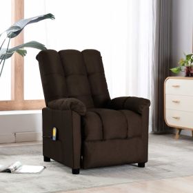 vidaXL Massage Recliner Dark Brown Fabric