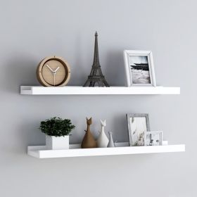 vidaXL Picture Frame Ledge Shelves 2 pcs White 31.5"x3.5"x1.2" MDF