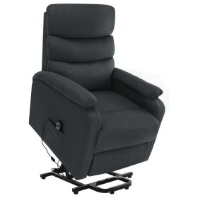 vidaXL Power Lift Massage Recliner Dark Gray Fabric