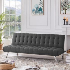 Futon Sofa Bed; Upholstered Convertible Folding Sleeper Recliner for Living Room