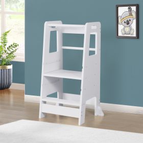 Child Standing Tower; Step Stools for Kids; Toddler Step Stool for Kitchen Counter; The Original Kitchen Stepping Stool; Adjustable Platform; White