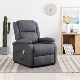 vidaXL Massage Recliner Dark Gray Fabric