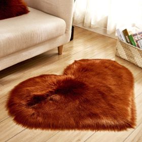 6cm Plush Carpet Fuzzy Wool Floor Mat Multicolor Heart Soft Fluffy Cozy Living Room Bedroom Aldult Child Boy Girl Fashion Lovely (Color: Brown, size: 70cm x 90cm)