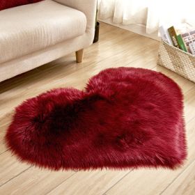 6cm Plush Carpet Fuzzy Wool Floor Mat Multicolor Heart Soft Fluffy Cozy Living Room Bedroom Aldult Child Boy Girl Fashion Lovely (Color: Wine red, size: 120cm x 150cm)