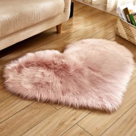 6cm Plush Carpet Fuzzy Wool Floor Mat Multicolor Heart Soft Fluffy Cozy Living Room Bedroom Aldult Child Boy Girl Fashion Lovely (Color: Light pink, size: 30cm x 40cm)