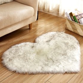 6cm Plush Carpet Fuzzy Wool Floor Mat Multicolor Heart Soft Fluffy Cozy Living Room Bedroom Aldult Child Boy Girl Fashion Lovely (Color: White grey, size: 70cm x 90cm)