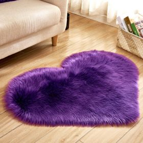 6cm Plush Carpet Fuzzy Wool Floor Mat Multicolor Heart Soft Fluffy Cozy Living Room Bedroom Aldult Child Boy Girl Fashion Lovely (Color: Purple, size: 70cm x 80cm)