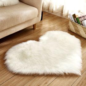 6cm Plush Carpet Fuzzy Wool Floor Mat Multicolor Heart Soft Fluffy Cozy Living Room Bedroom Aldult Child Boy Girl Fashion Lovely (Color: White, size: 50cm x 65cm)