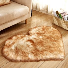 6cm Plush Carpet Fuzzy Wool Floor Mat Multicolor Heart Soft Fluffy Cozy Living Room Bedroom Aldult Child Boy Girl Fashion Lovely (Color: White yellow, size: 60cm x 60cm)