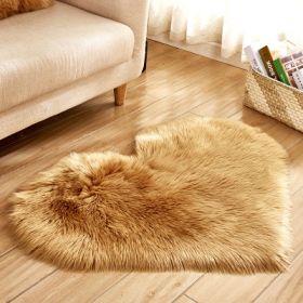 6cm Plush Carpet Fuzzy Wool Floor Mat Multicolor Heart Soft Fluffy Cozy Living Room Bedroom Aldult Child Boy Girl Fashion Lovely (Color: Khaki, size: 120cm x 150cm)