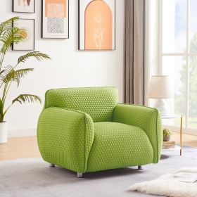 Oversized Arm Chair for Living Room Extra-Deep Lounge Reading Comfy Arm Chair Fabric Single Sofa Chair with Metal Legs Lounging (Color: as Pic)