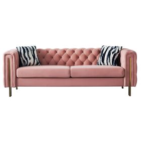 Modern velvet sofa Blush Pink color (Color: as Pic)