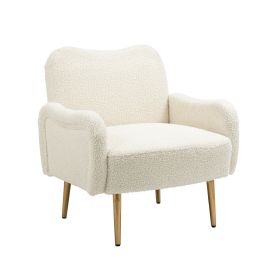 COOLMORE Velvet Chair ; Accent chair/ Living room lesiure chair with metal feet (Color: as Pic)