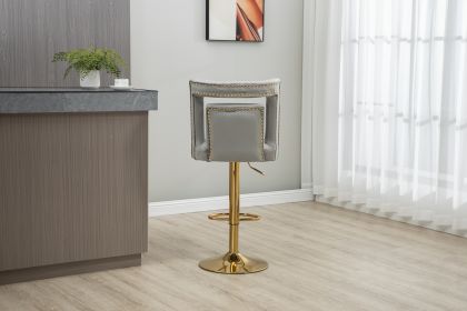 COOLMORE Bar Stools with Back and Footrest Counter Height bar Chairs (Color: gray)