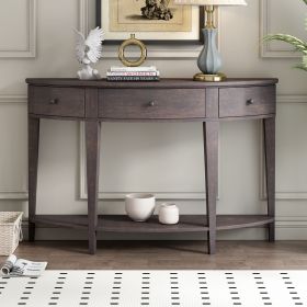 [Not allowed to sell to Wayfair]U-Style Modern Curved Console Table Sofa Table with 3 drawers and 1 Shelf for Hallway; Entryway; Living Room (Color: as Pic)