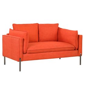 56" Modern Style Sofa Linen Fabric Loveseat Small Love Seats Couch for Small Spaces; Living Room; Apartment (Color: as Pic)