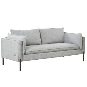 76.2" Modern Style 3 Seat Sofa Linen Fabric Upholstered Couch Furniture 3-Seats Couch for Different Spaces; Living Room; Apartment (Color: as Pic)