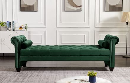 2038 Rectangular Large Sofa Stool for Living Room (Color: Green)