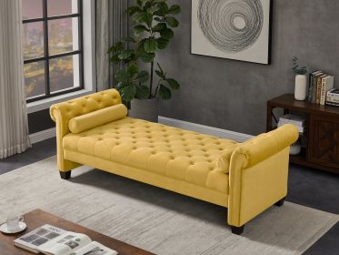 2038 Rectangular Large Sofa Stool for Living Room (Color: Yellow)