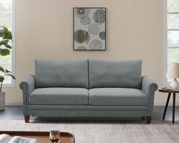 Loveseat Blue Frosted Cat's Paw Cloth for Living Room (Color: gray)