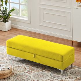 Storage Bench Solid Color 2 Seater Furniture Living Room Sofa Stool (Color: Ginger)