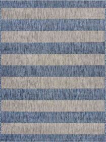 Home Decor Indoor/Outdoor Accent Rug Natural Stylish Classic Pattern Design (Color: Grey & Blue, size: 5'0" X 7'0")