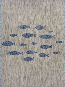 Home Decor Indoor/Outdoor Accent Rug Natural Stylish Classic Pattern Design (Color: Blue, size: 5'0" X 7'0")