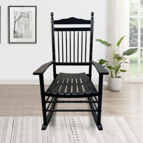 BALCONY PORCH ADULT ROCKING CHAIR - BLACK (Color: Black)