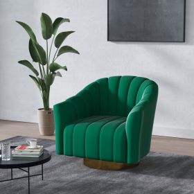 Arc velvet pink green white swivel chair armchair living room and bedroom (Color: Green)