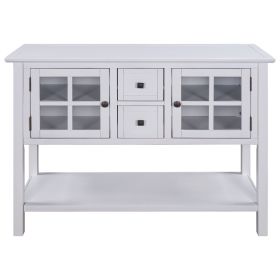 U_STYLE 45'' Modern Console Table Sofa Table for Living Room with 2 Drawers; 2 Cabinets and 1 Shelf (SKU: WF198249AAK)