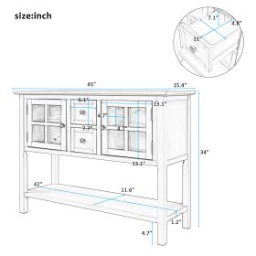 U_STYLE 45'' Modern Console Table Sofa Table for Living Room with 2 Drawers; 2 Cabinets and 1 Shelf (SKU: WF198249AAT)