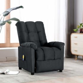 vidaXL Massage Recliner Dark Grey Fabric (Color: Grey)