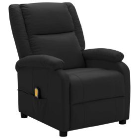 vidaXL Massage Chair Black Faux Leather (Color: Black)