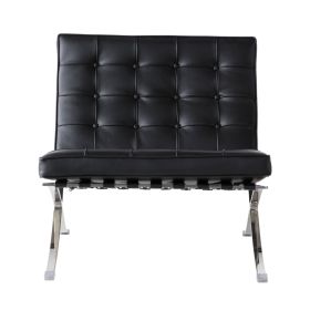 TENGYE furniture Barcelona chair designer chair (Color: Black)