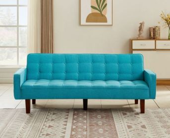 Solid Color Tufetd Sofa Save Space for Living Room (Color: Blue)