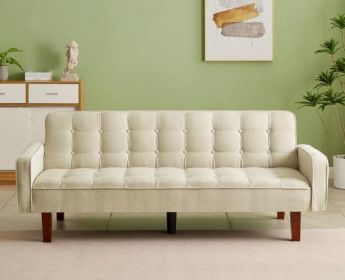 Solid Color Tufetd Sofa Save Space for Living Room (Color: Beige)