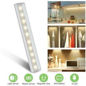 Wireless Motion Sensor Under Cabinet Closet LED Light Kitchen Counter Night Lamp (Color: Warm hite, Number: 1Pcs)